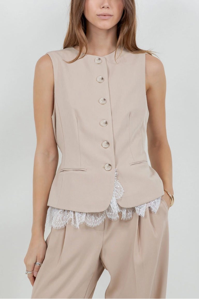 LACE-TRIM VEST