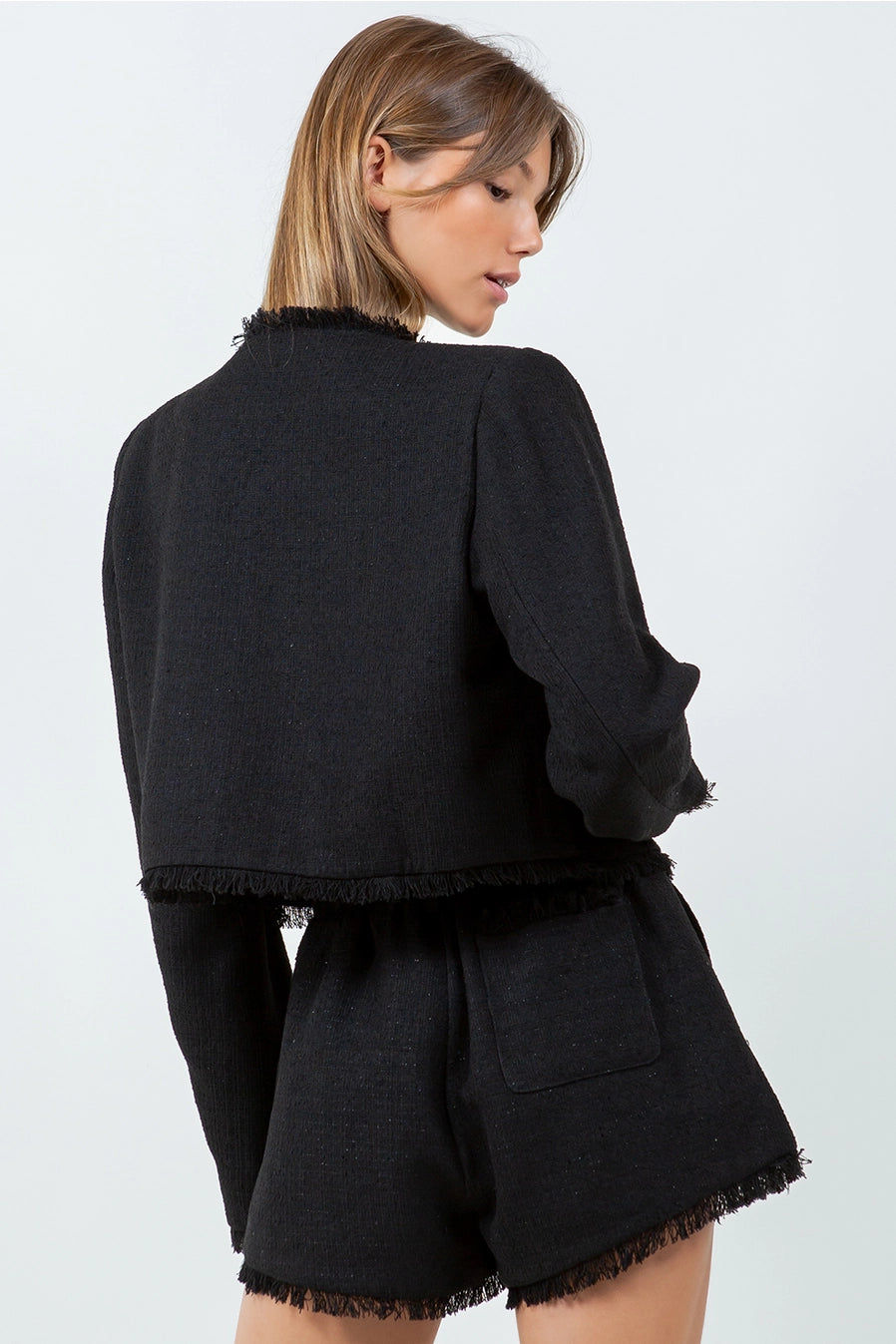 FRAY EDGE TWEED JACKET