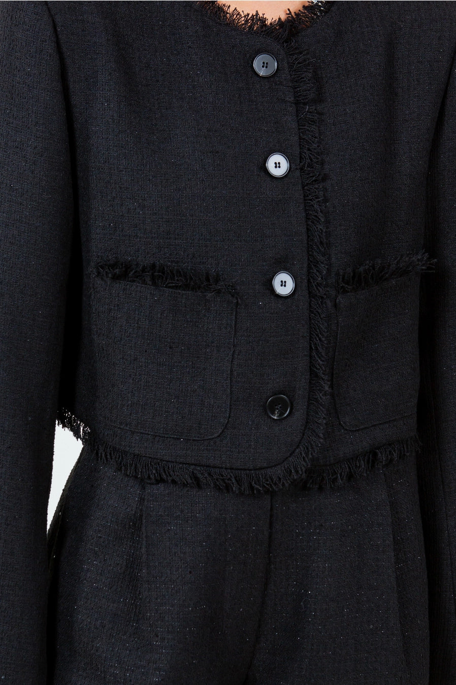 FRAY EDGE TWEED JACKET