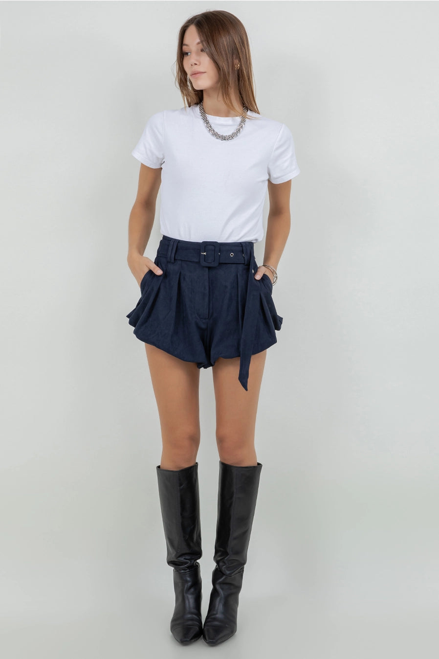 SUEDE BUBBLE SHORTS