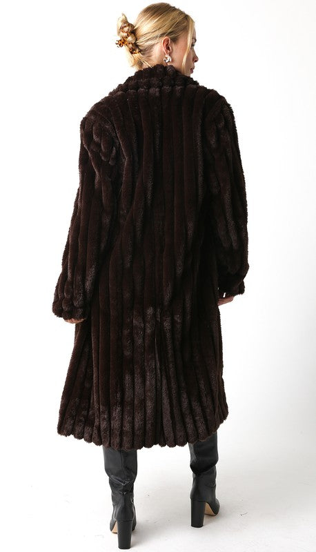 FAUX FUR LONGLINE COAT