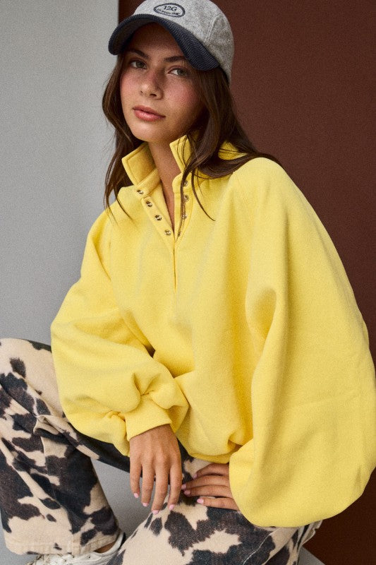 SNAP COLLARD SWEATER- PREORDER