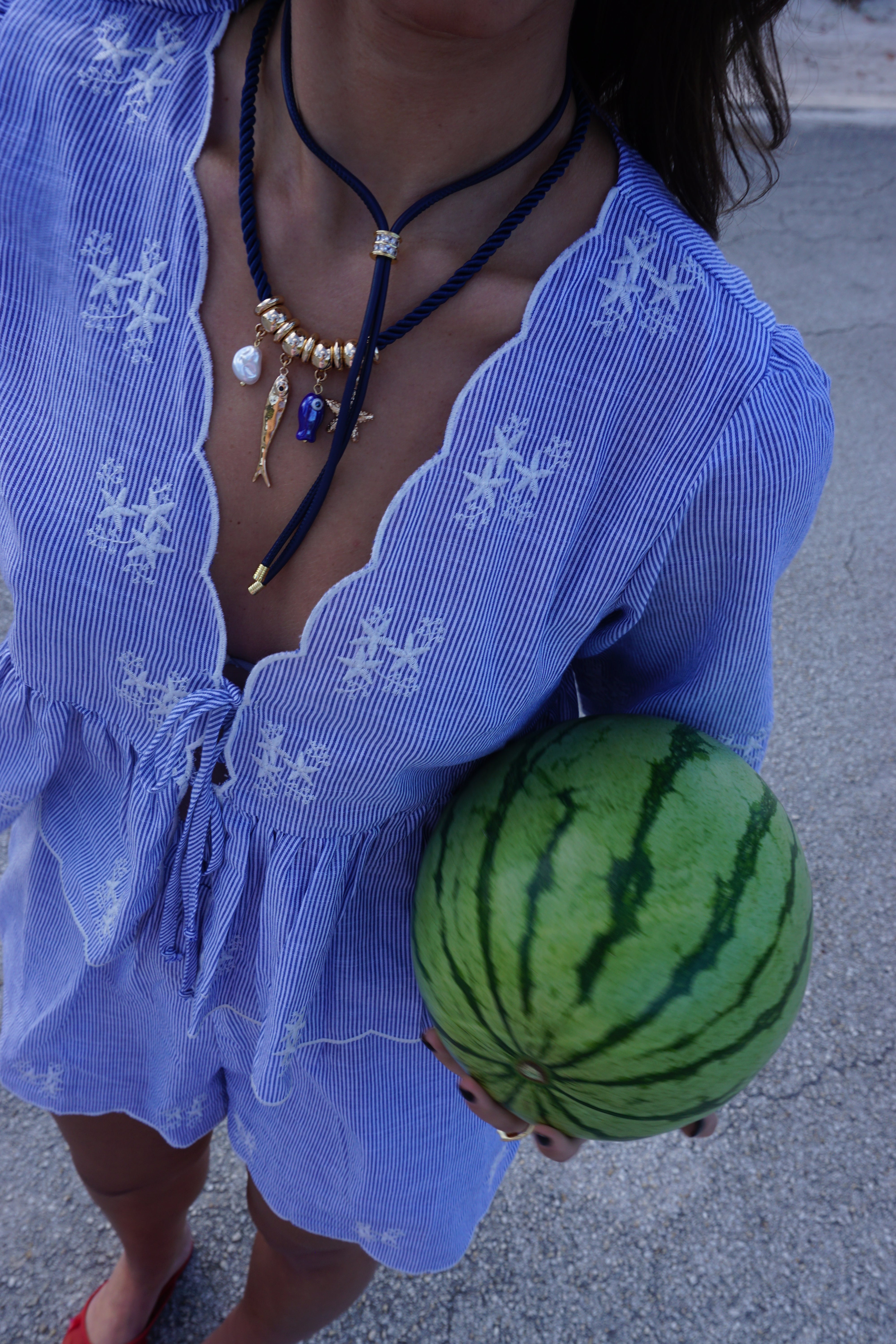 Azure Embroidered Set