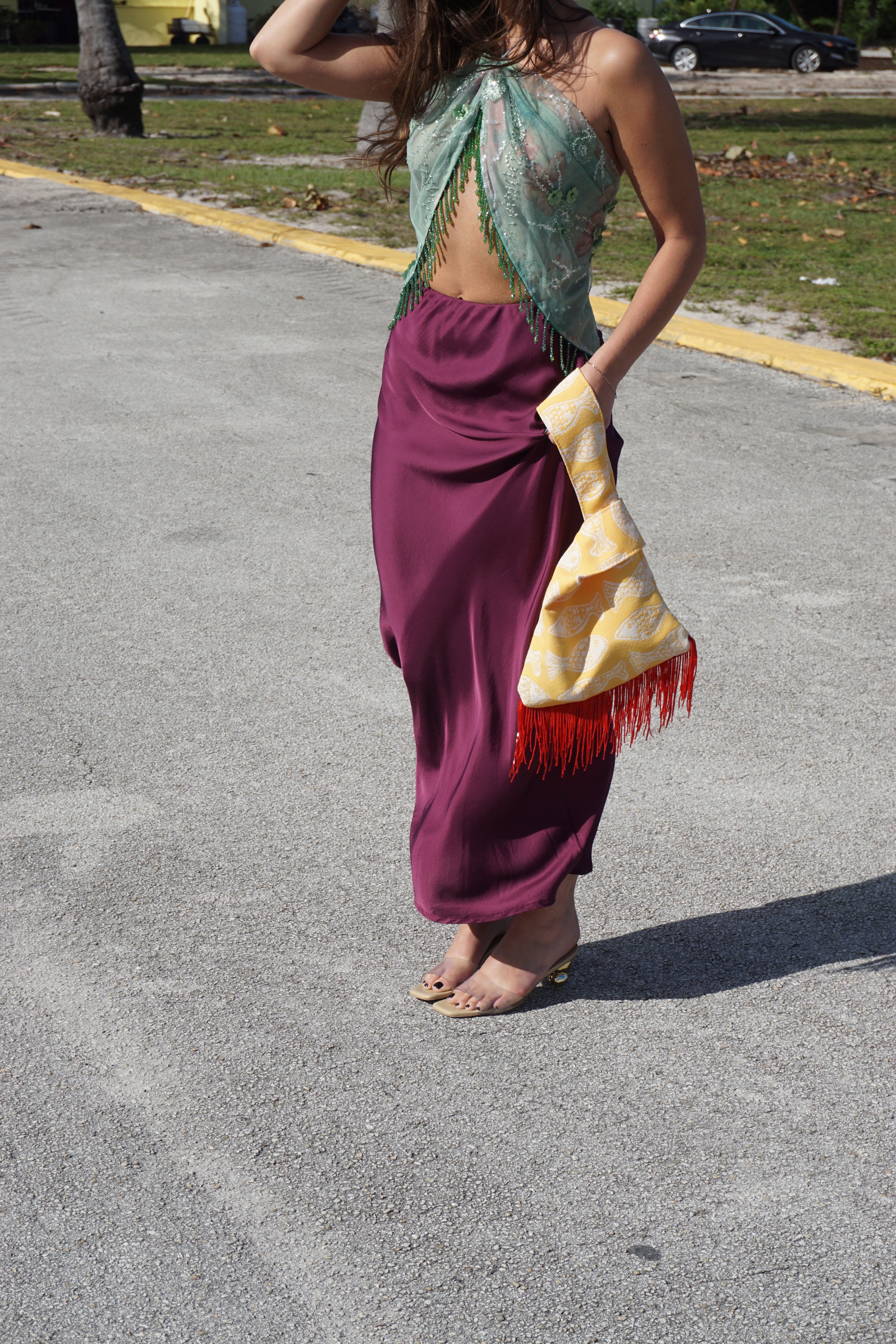 SANGRIA SATIN SKIRT