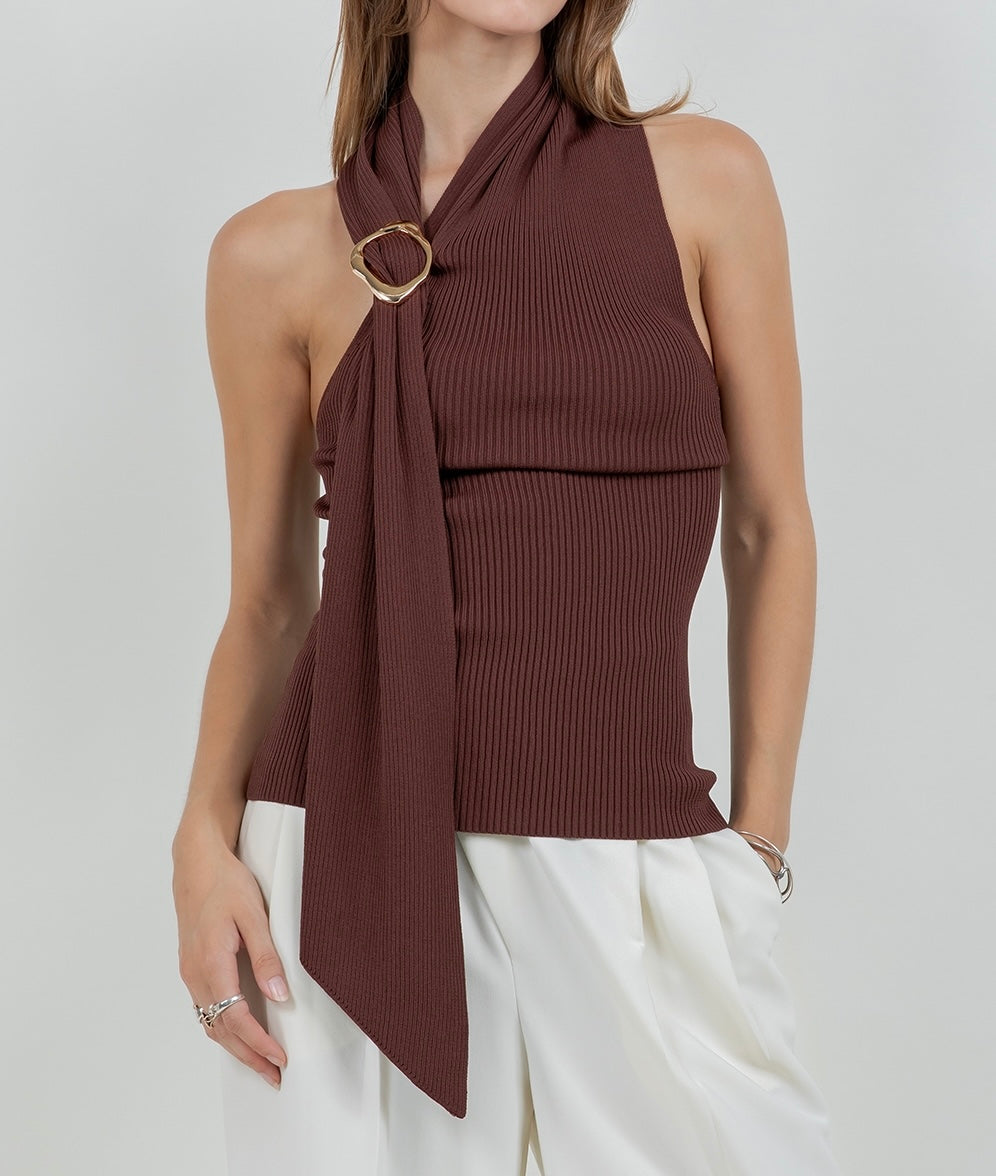 SCARF HALTER TOP