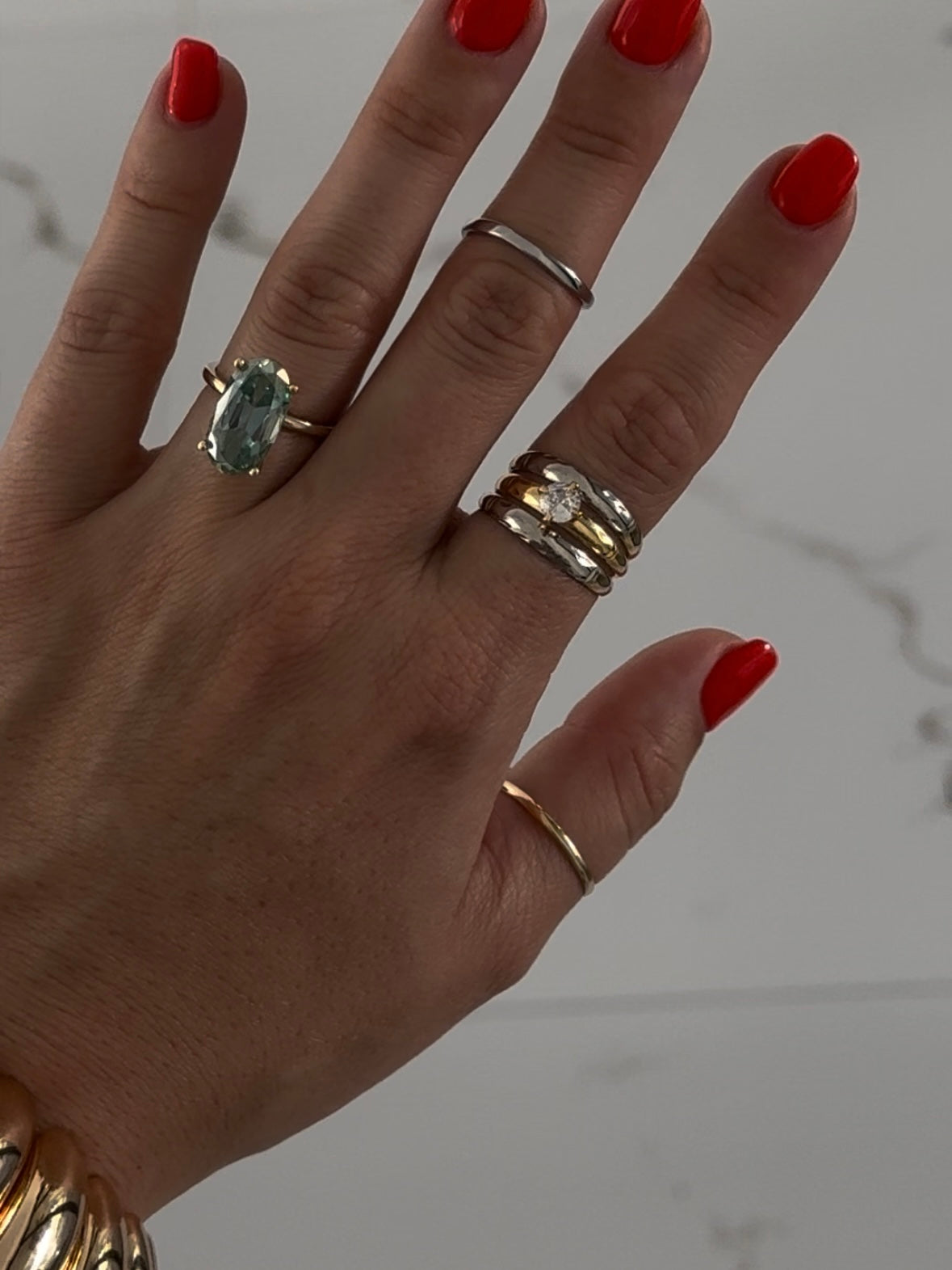 TWO TONED STACKED RING
