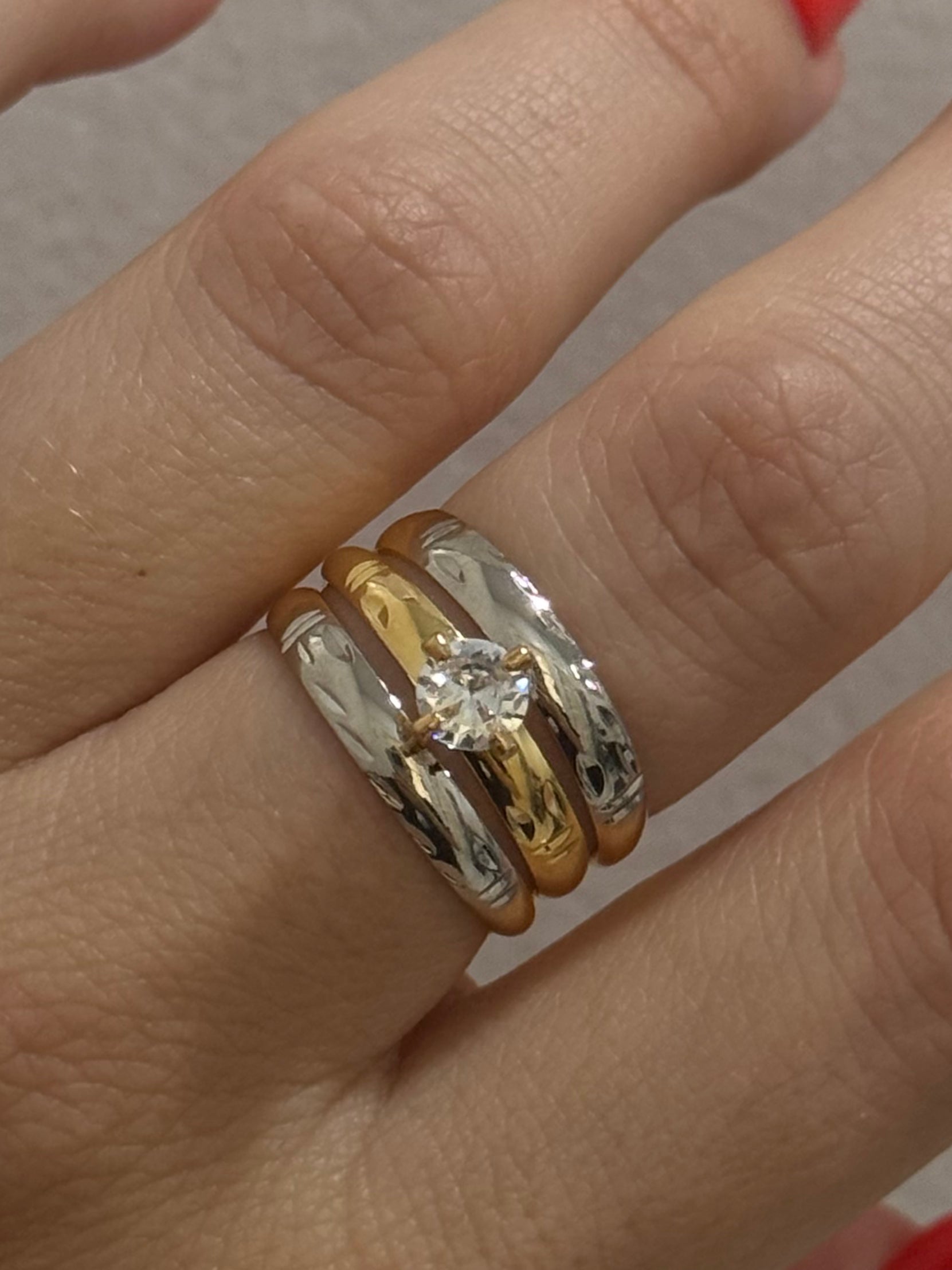 TWO TONED STACKED RING