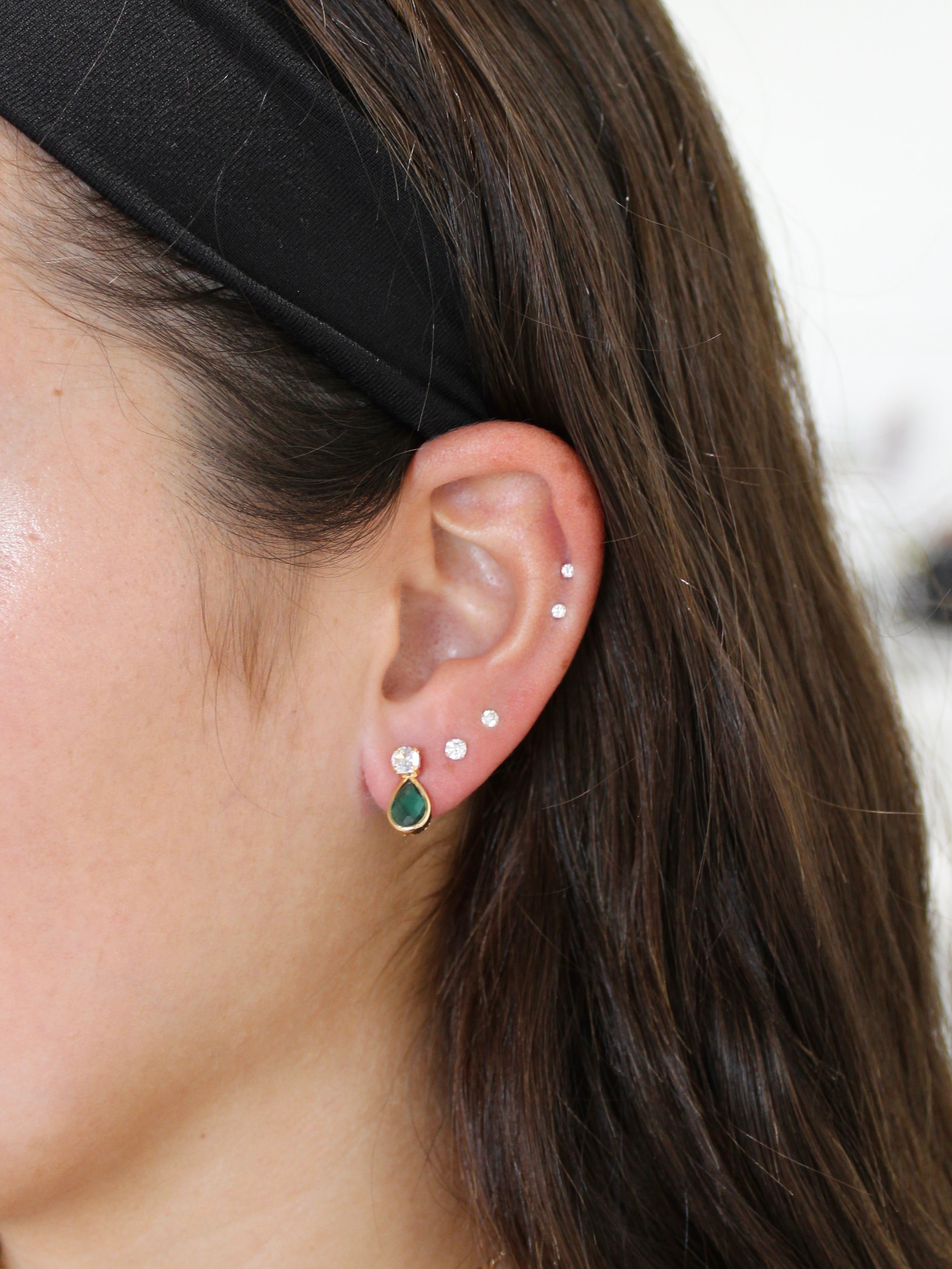 MINTED EMERALD STUDS