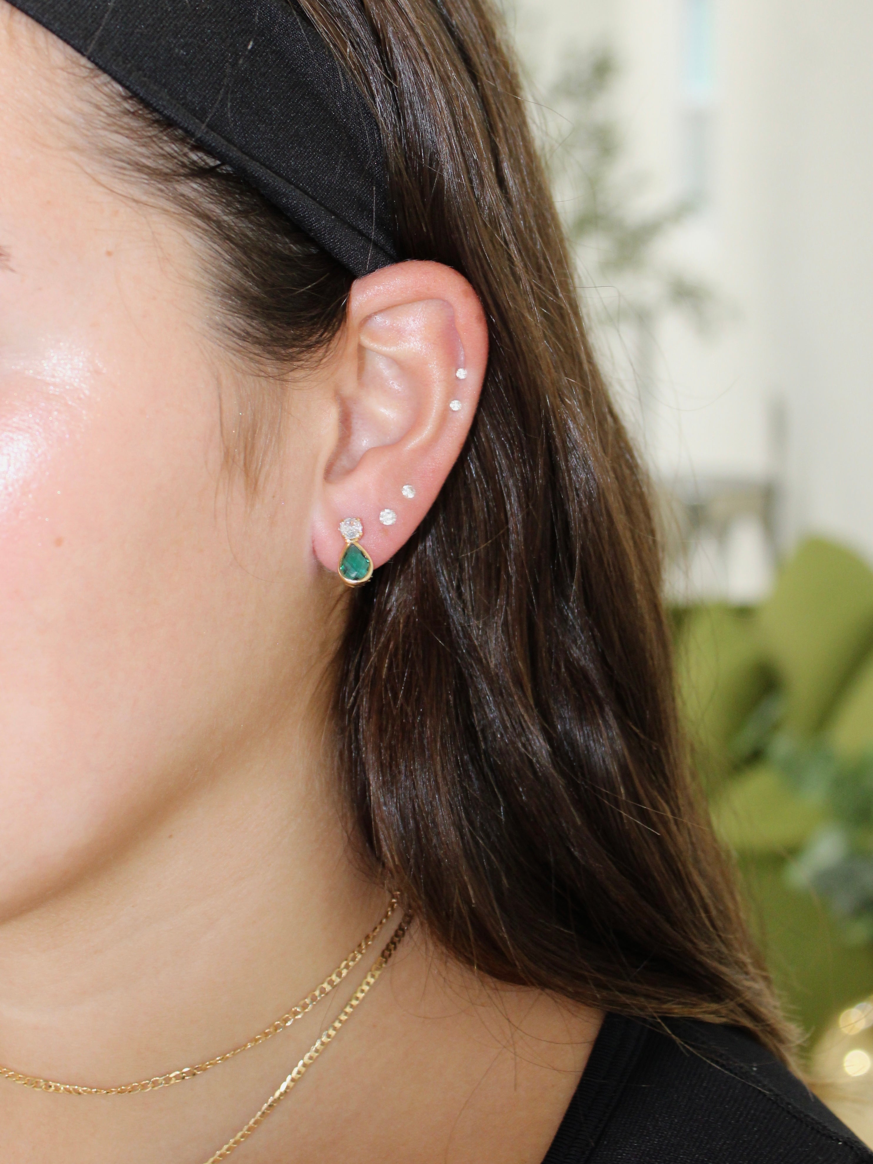 MINTED EMERALD STUDS