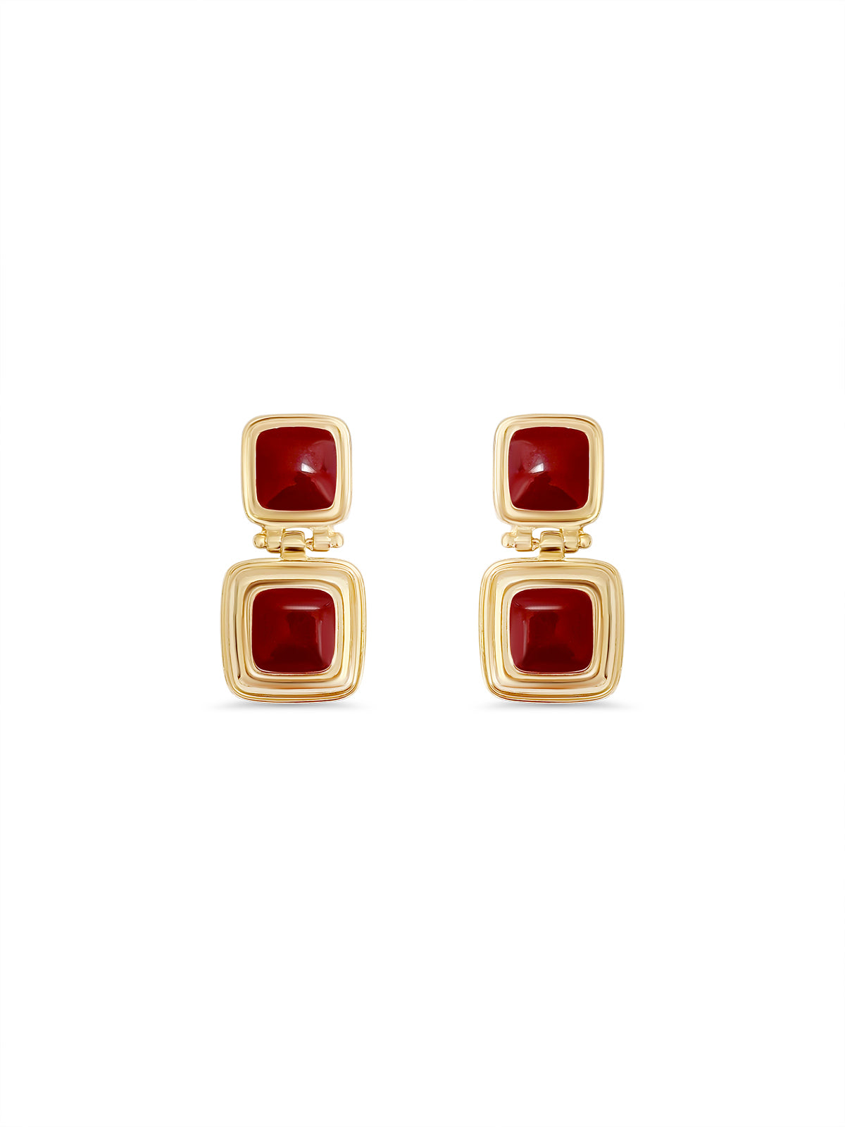 MAROON STUD EARRINGS