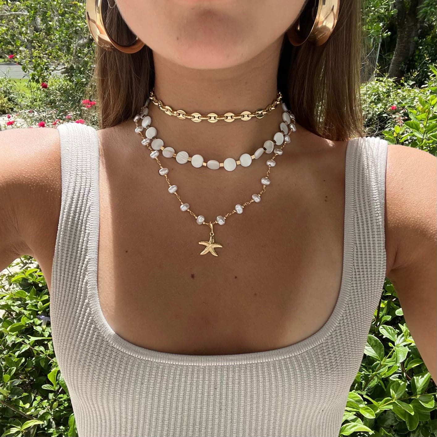 PEARL DISC NECKLACE