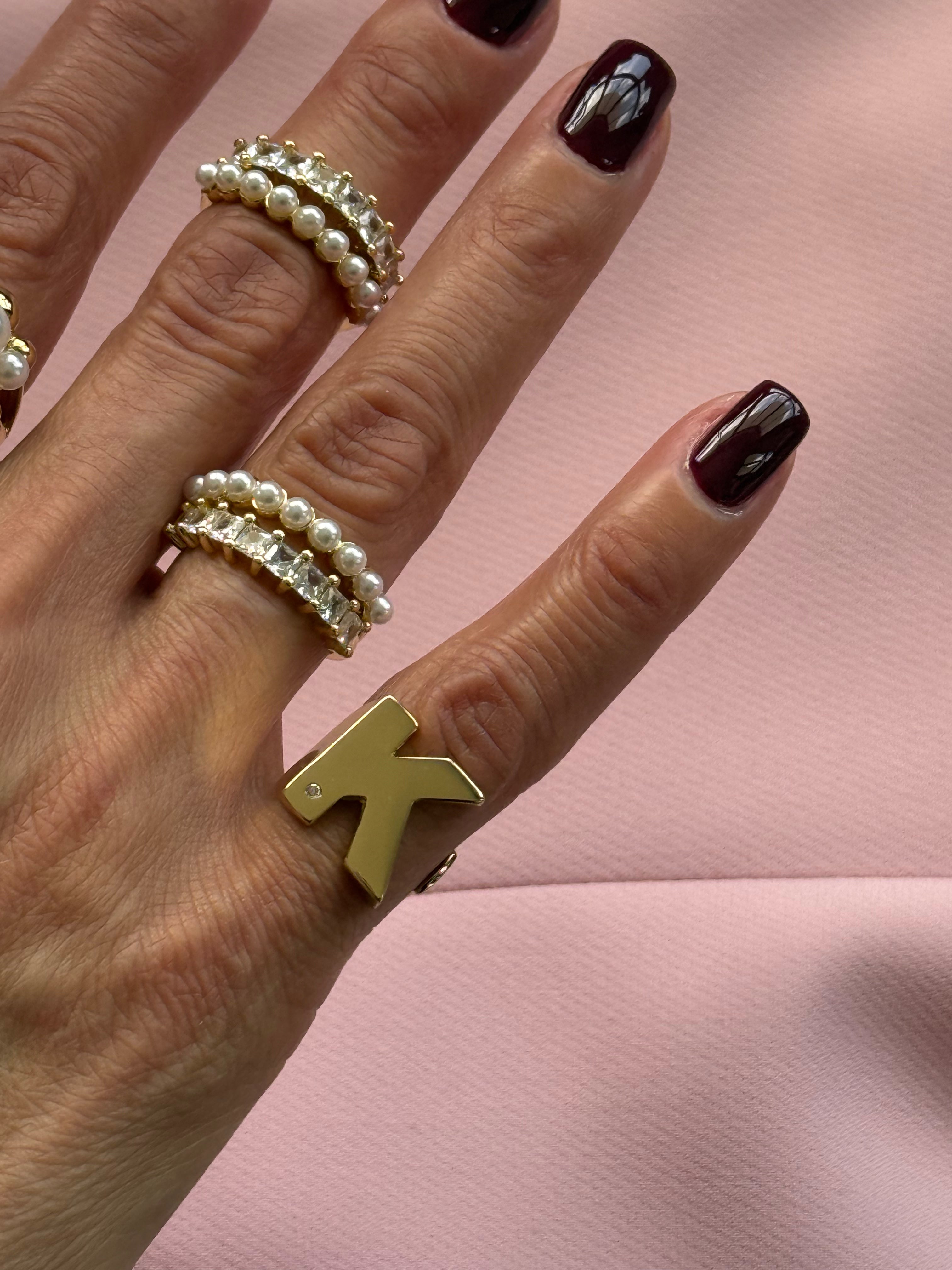 INITIAL PINKY RING