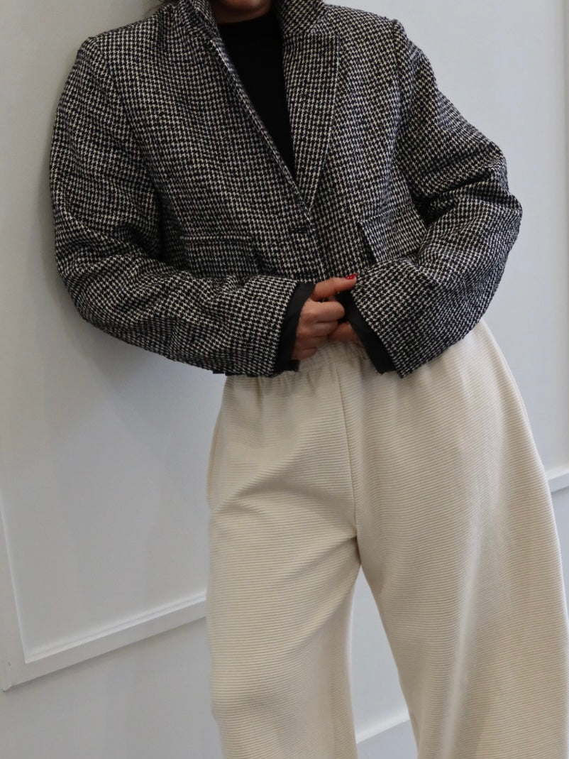 Houndstooth Raw Edge Jacket