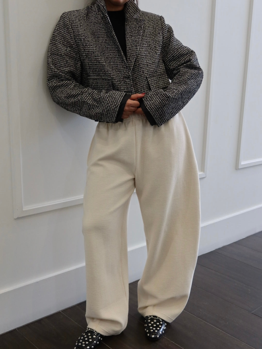 Houndstooth Raw Edge Jacket