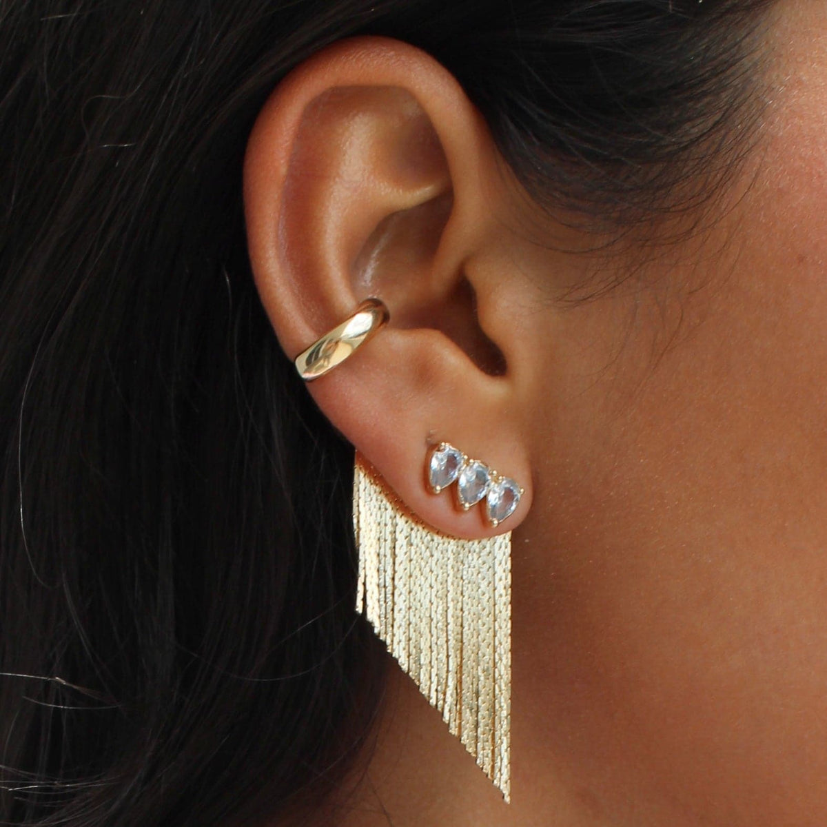 4EEN7BGCRY Bright Gold Samara Dangle Crystal Earrings