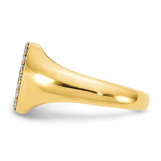 14k DIAMOND SIGNET RING