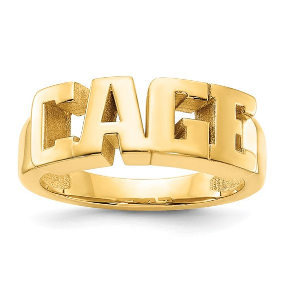 14K KUSTOM NAME RING