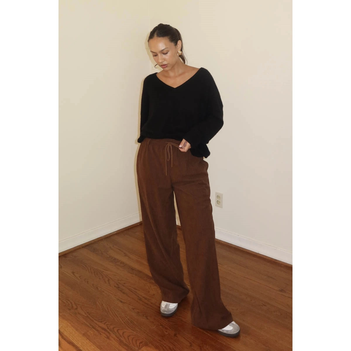 Teddy Cord Drawstring Pants