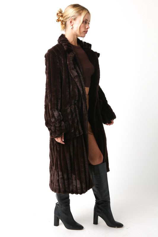 FAUX FUR LONGLINE COAT