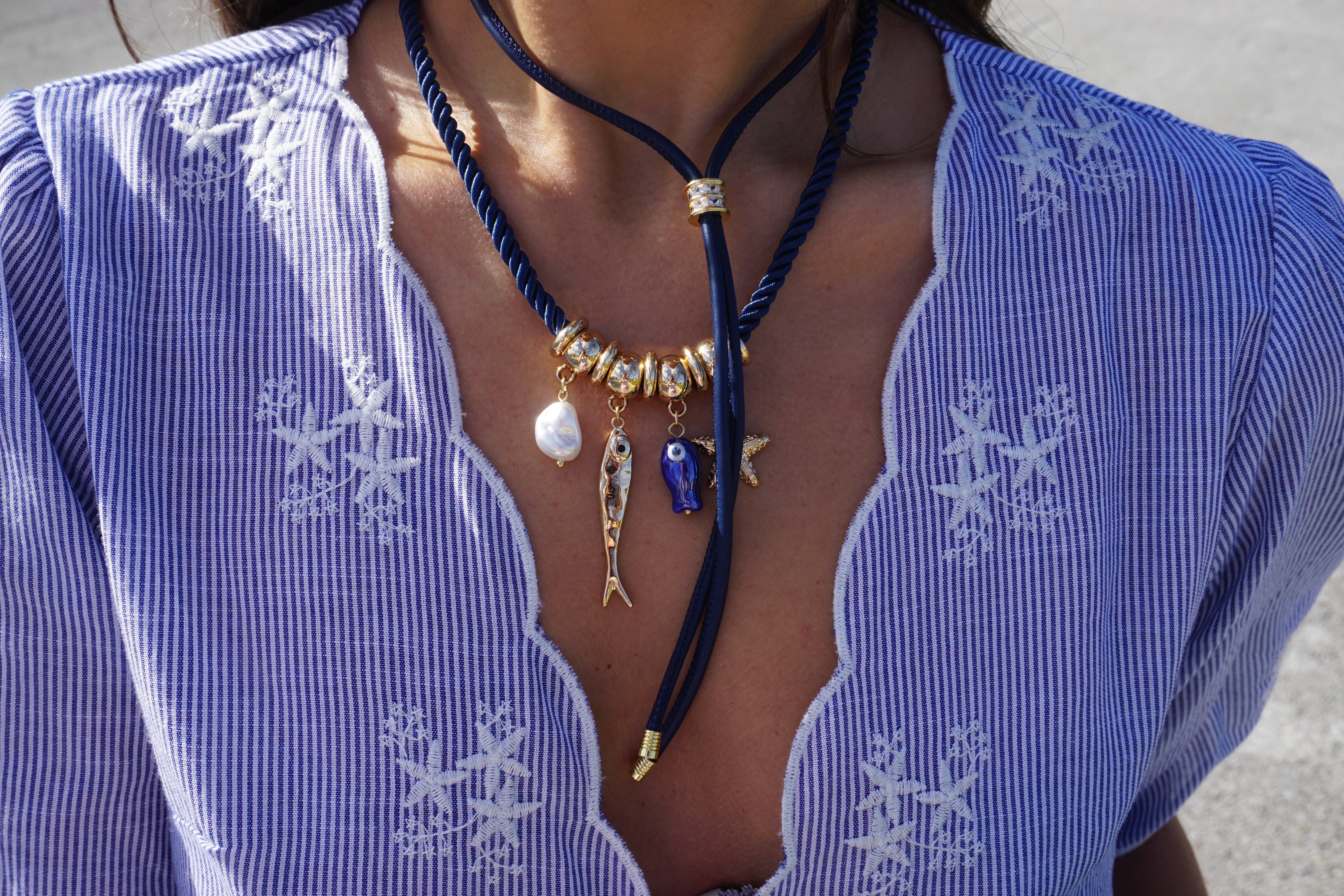 Azure Embroidered Set