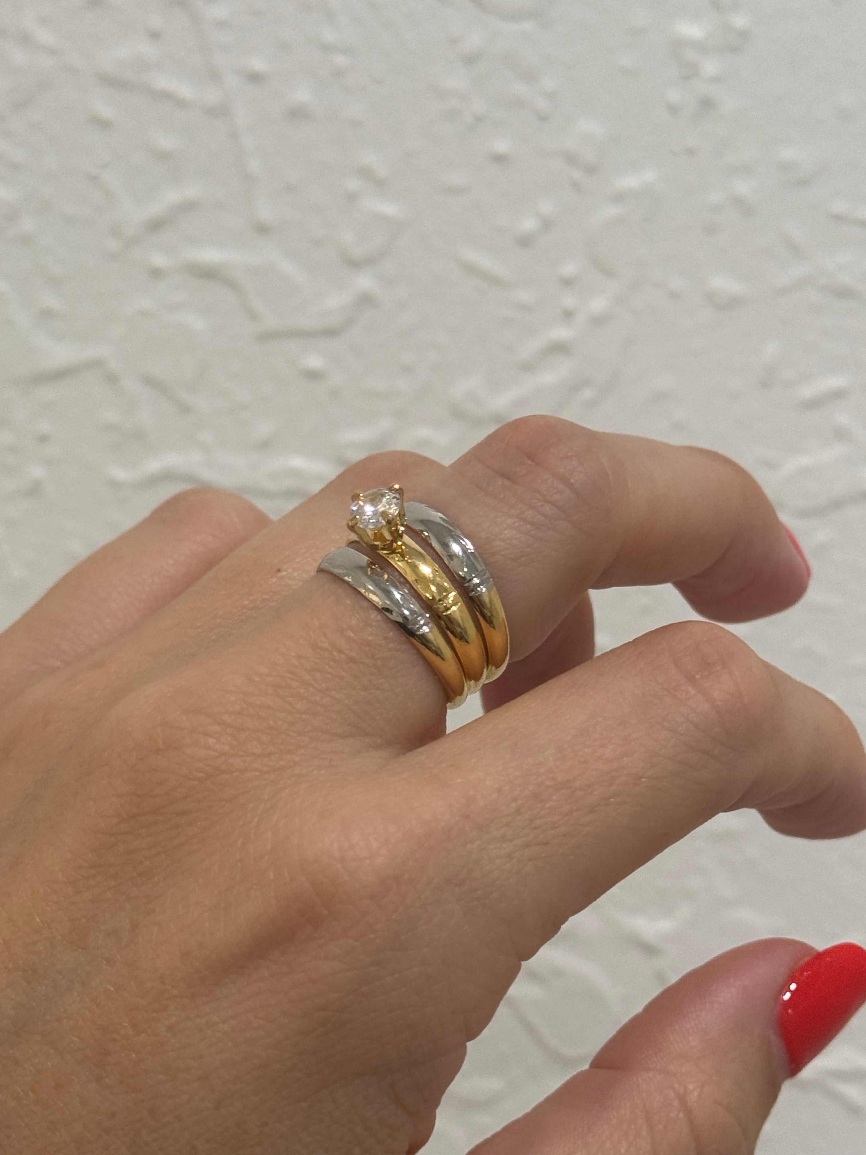 TWO TONED STACKED RING