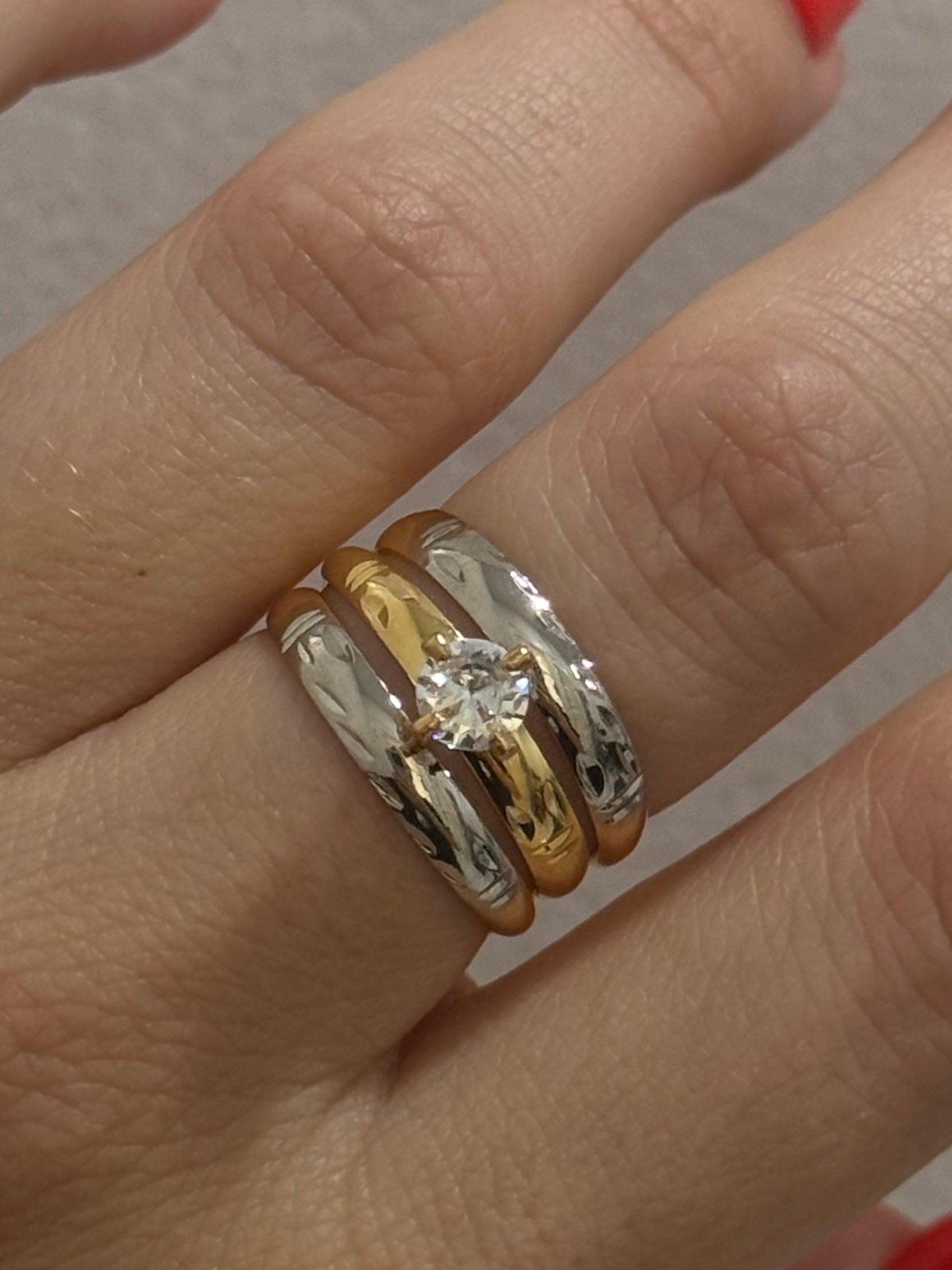 TWO TONED STACKED RING