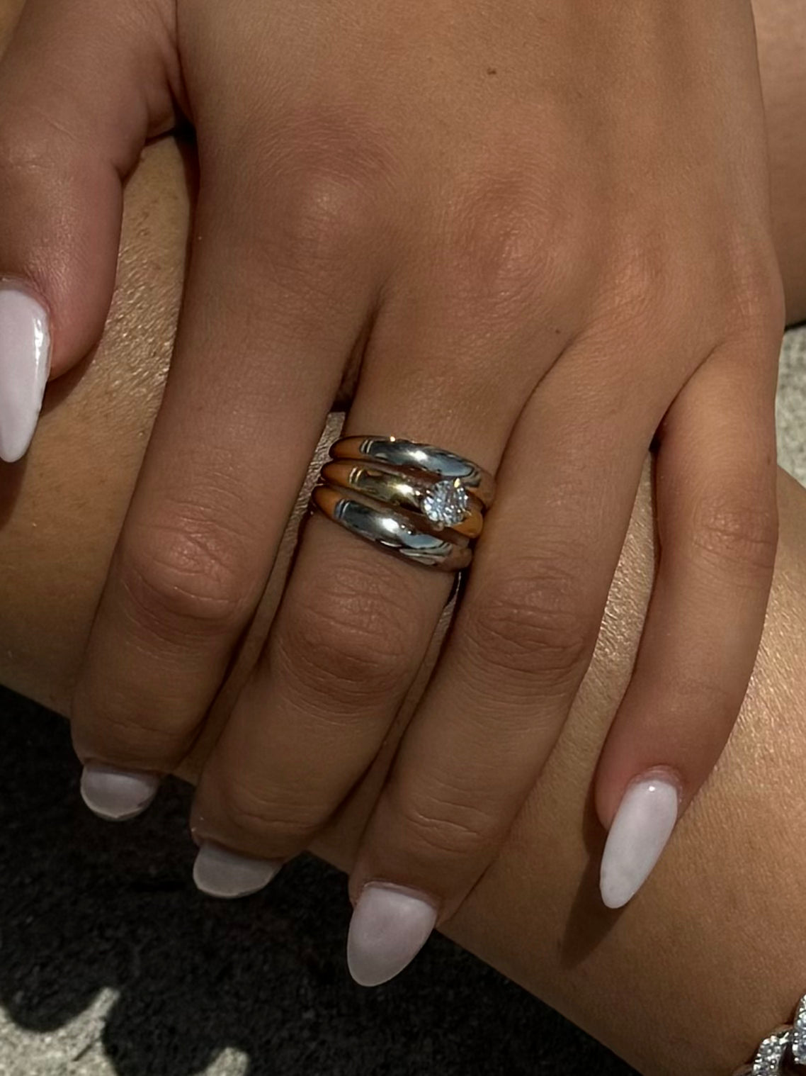 TWO TONED STACKED RING