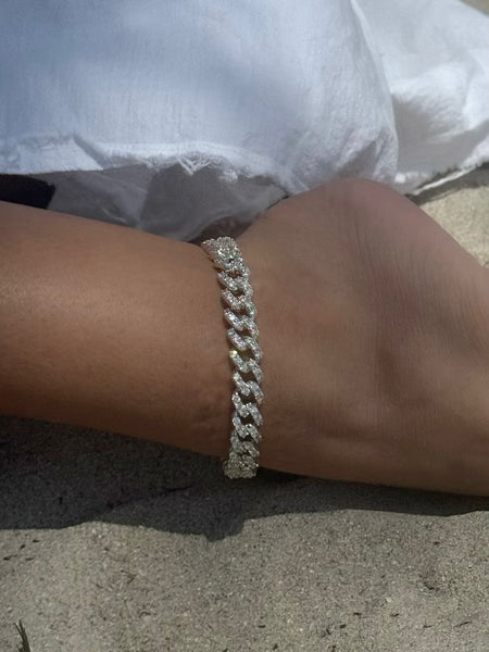 CUBAN LINK KRYSTAL ANKLET | Kasa Karly